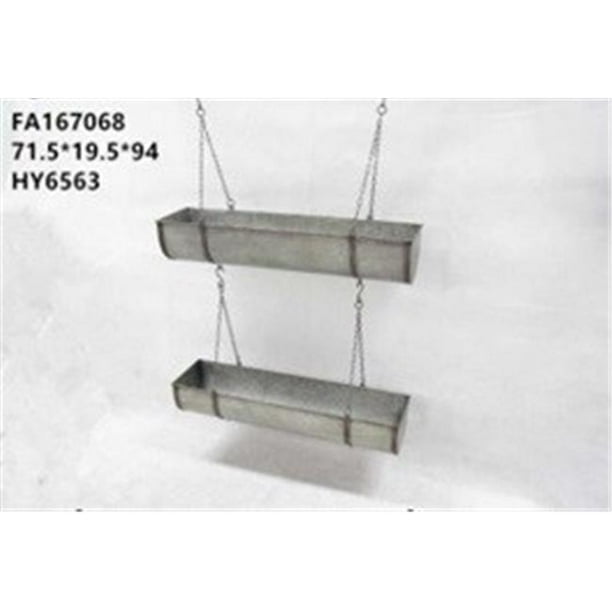 Set of 2 15-inch Width VIP FH1859 Hanging Planter Metal Set of 2 15-inch Width VIP FH1859 Hanging Planter Metal